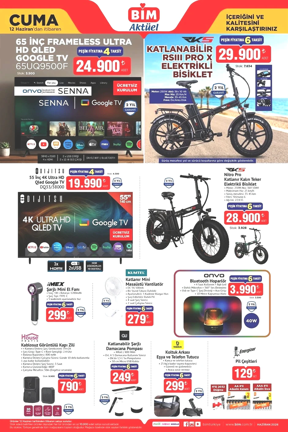 BİM MARKET SATIŞTA BİM AFİŞİ 10-12 HAZİRAN 2026 BİM Kataloğu İndirimli Ürünler Listesi: Bimde bu hafta neler var Bu Cuma Bim Broşürü Elektrikli Scooter Getiriyor