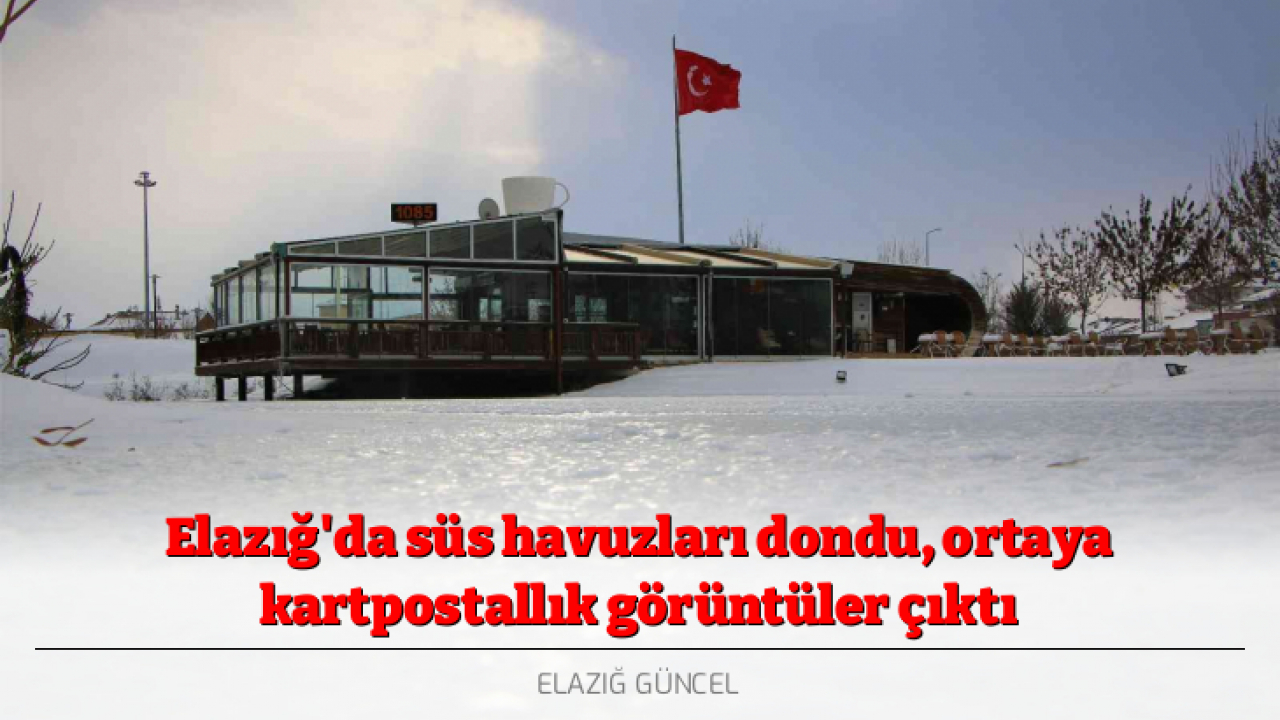 Elazığ'da süs havuzları dondu, ortaya kartpostallık görüntüler çıktı
