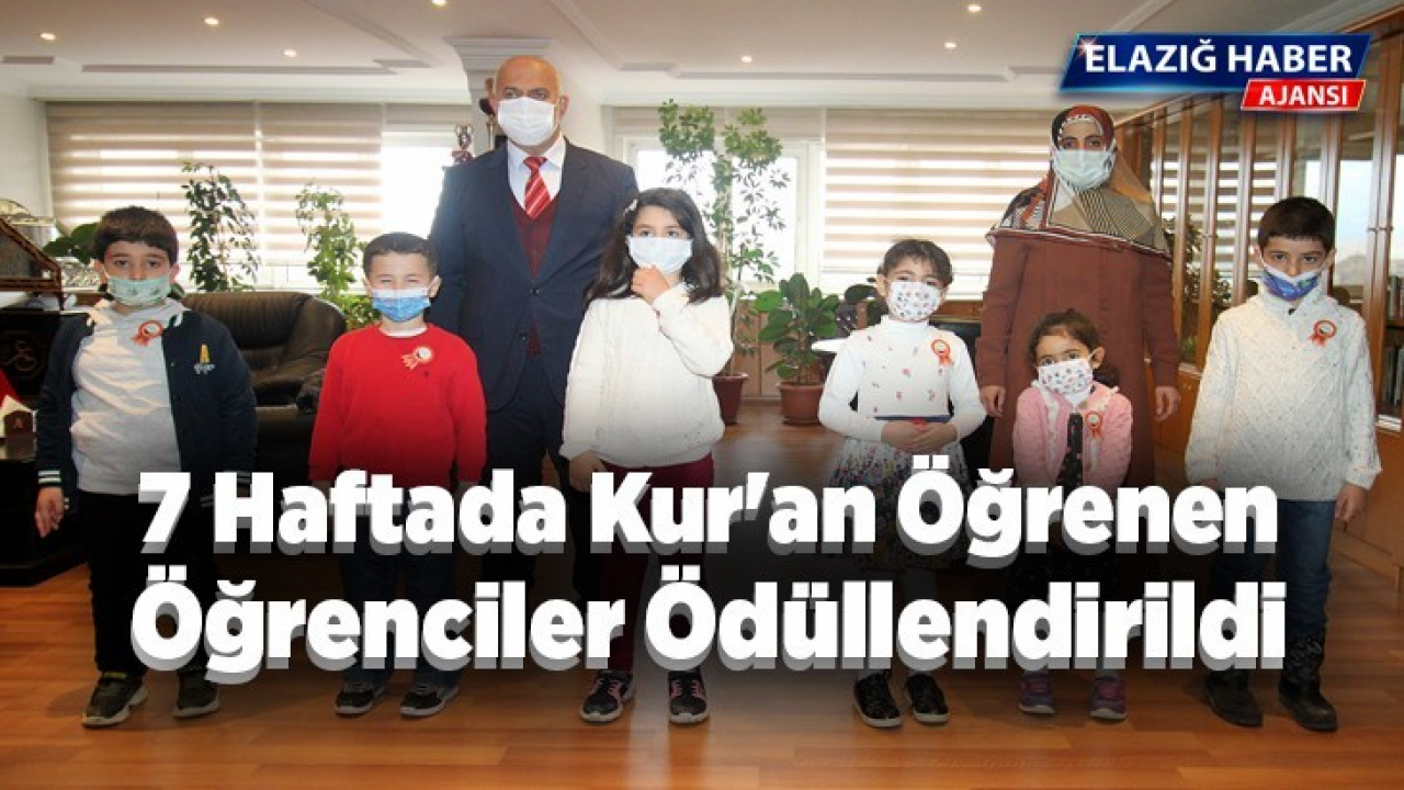 7 Haftada Kur'an Öğrenen Öğrenciler Ödüllendirildi