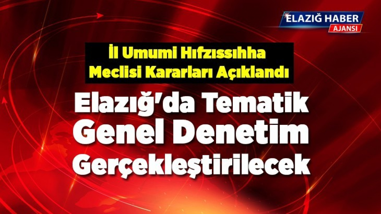 Elazığ'da tematik genel denetim gerçekleştirilecek