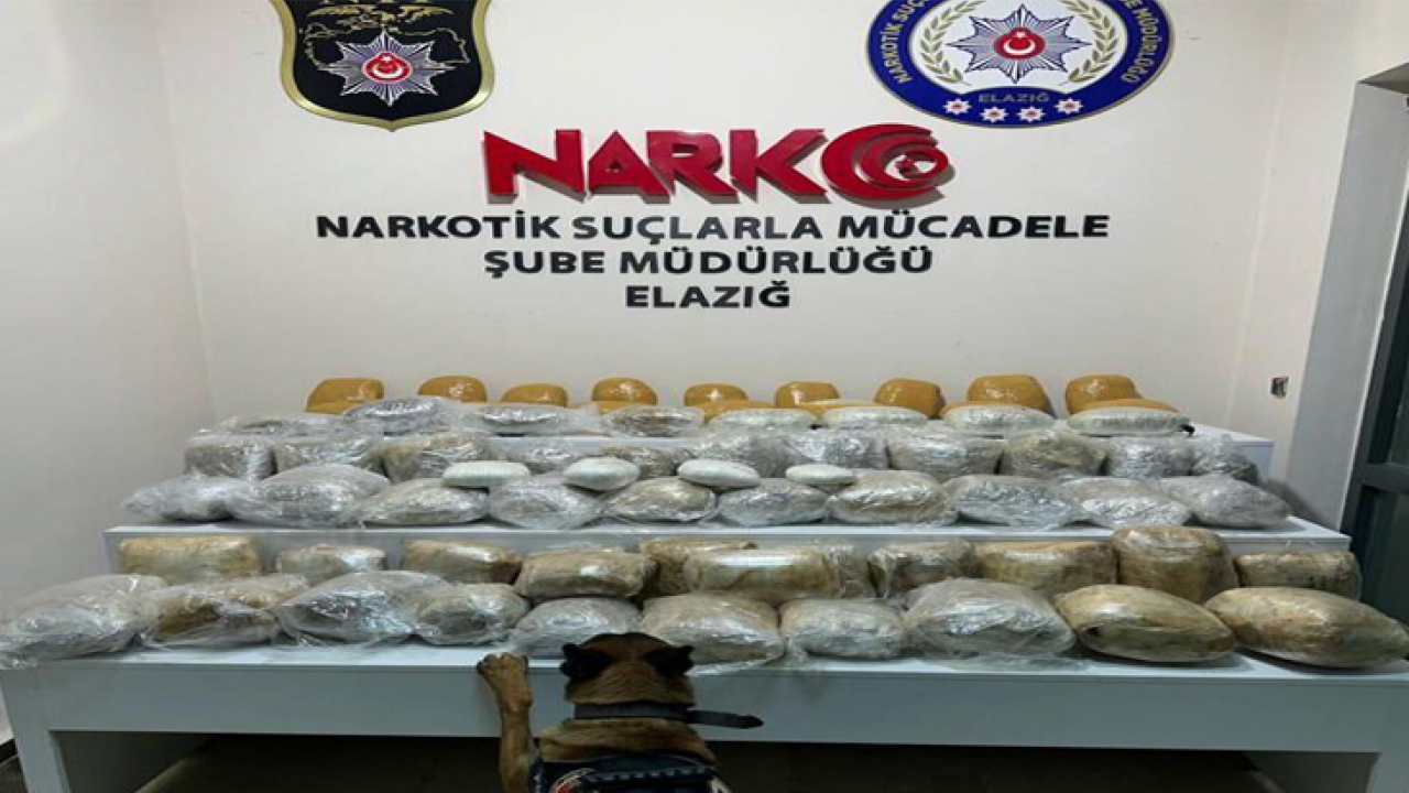 Elazığ'da 45 kilogram esrar maddesi ele geçirildi