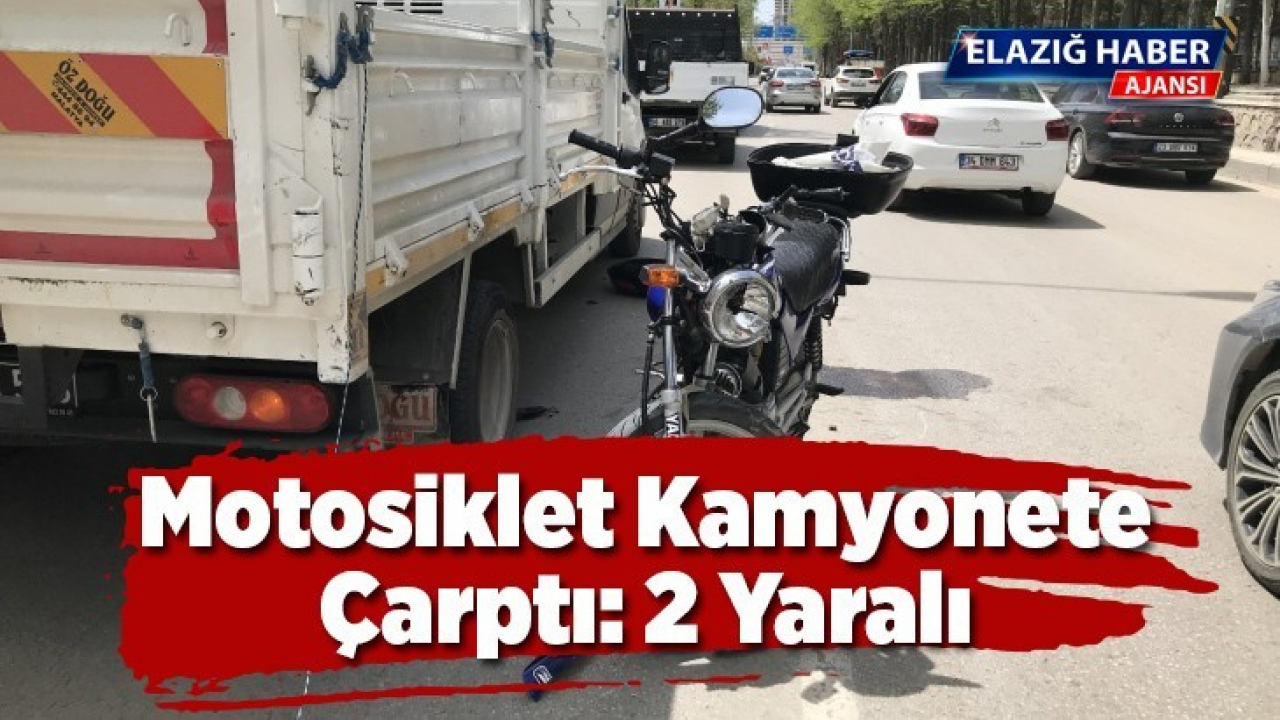 Motosiklet, kamyonete çarptı: 2 yaralı