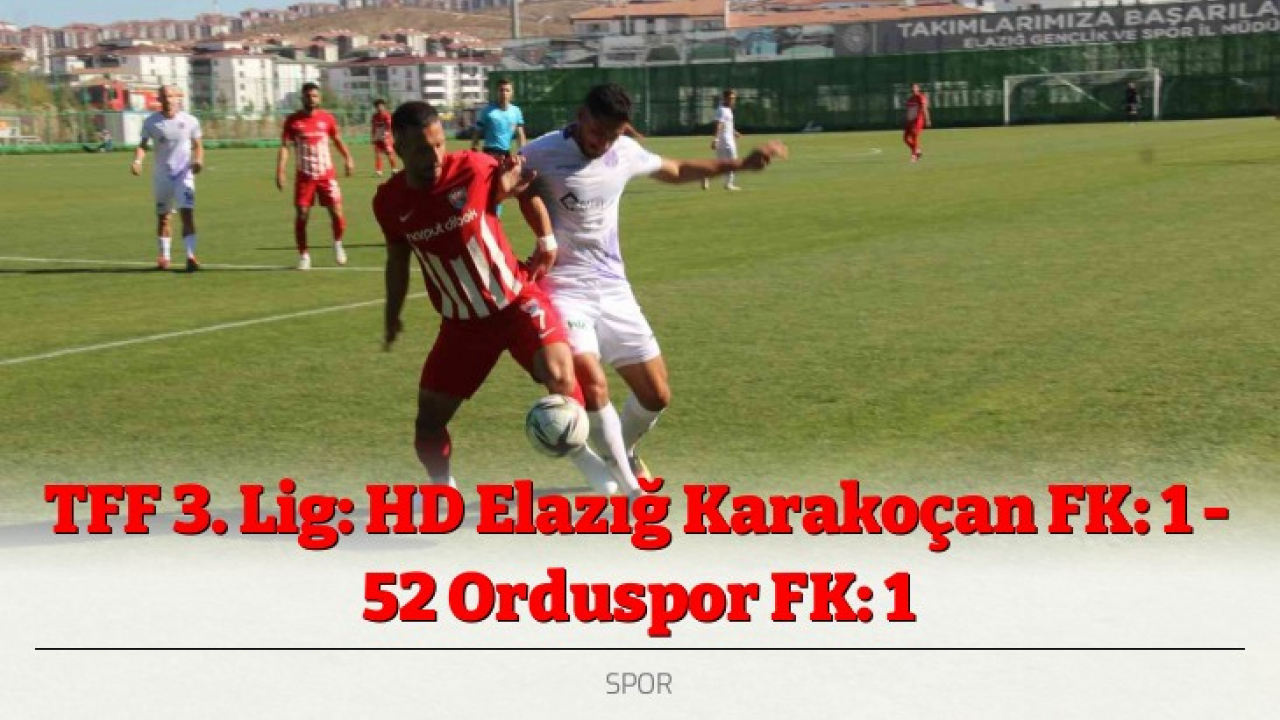 TFF 3. Lig: HD Elazığ Karakoçan FK: 1 - 52 Orduspor FK: 1