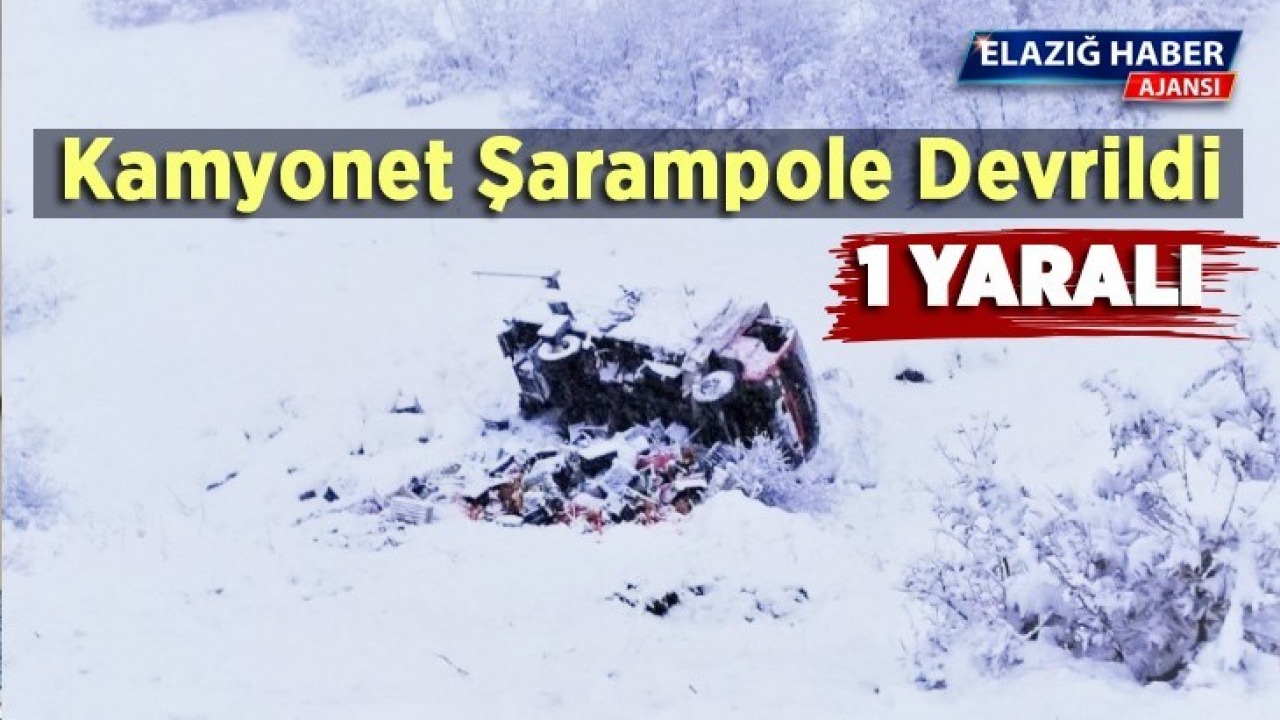 Kamyonet şarampole devrildi:1 yaralı