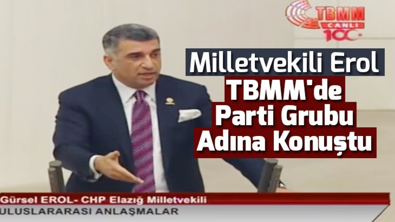 Milletvekili Erol, TBMM'de Parti Grubu Adına Konuştu