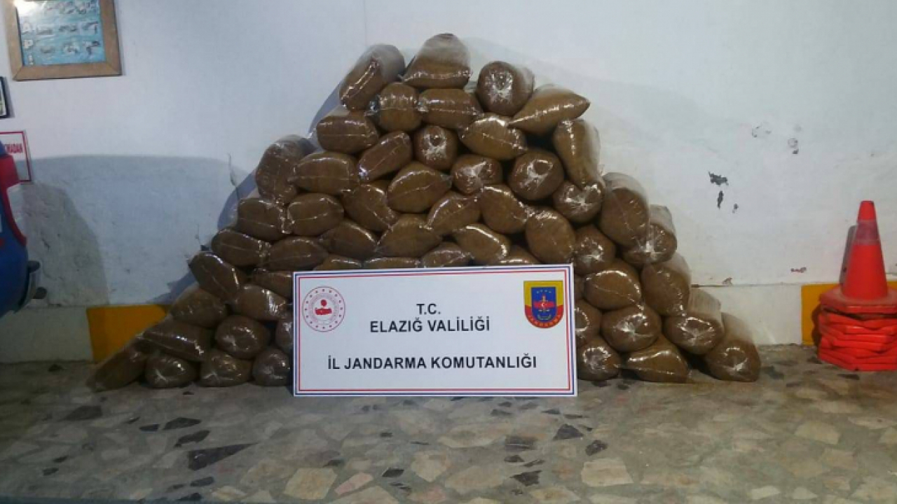 Elazığ'da 408 Kg sarımlık kıyılmış tütün  ele geçirildi