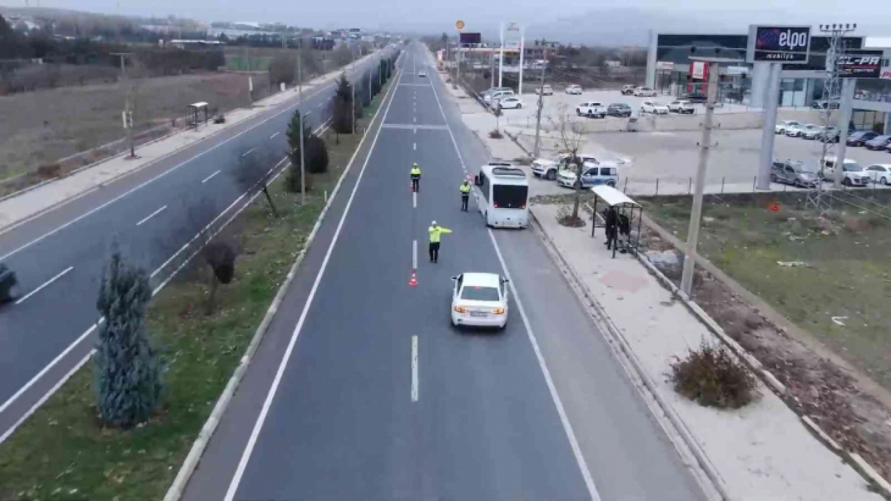 Elazığ'da dron destekli trafik denetimi