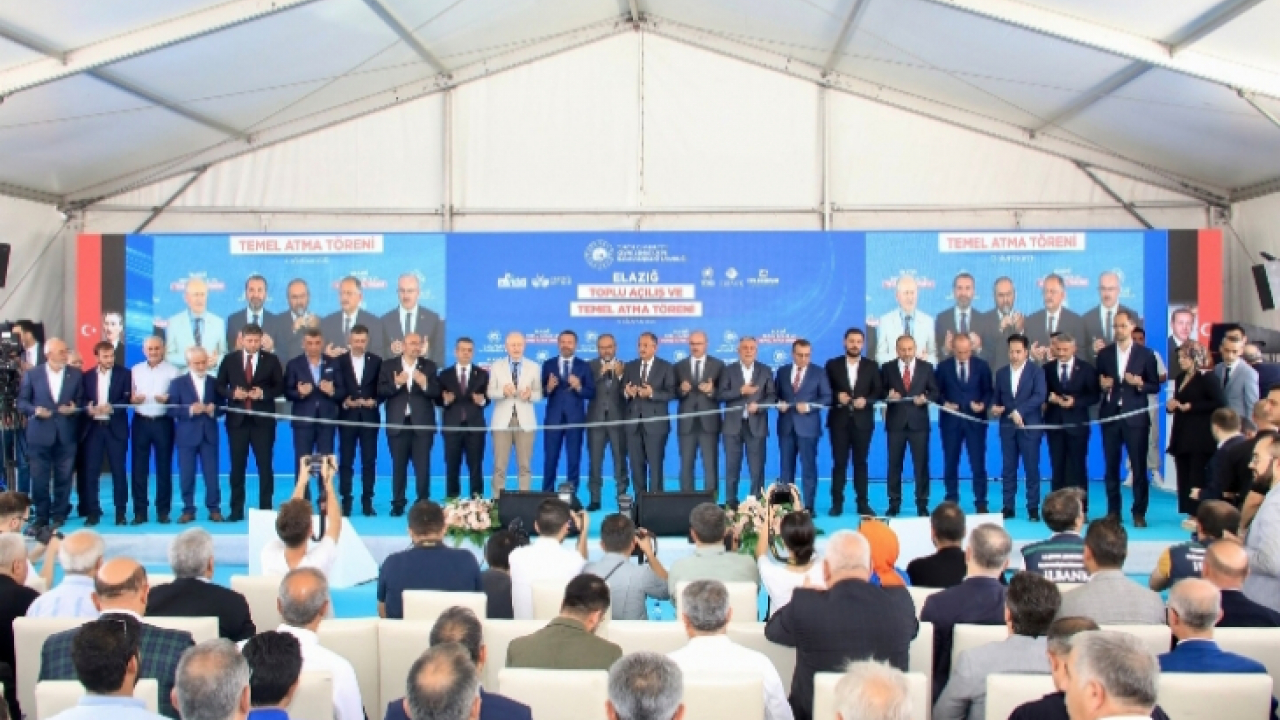 Bakan Özhaseki'nin katılımıyla Elazığ Belediyesi Temel Atma ve Toplu Açılış Töreni Gerçekleştirildi