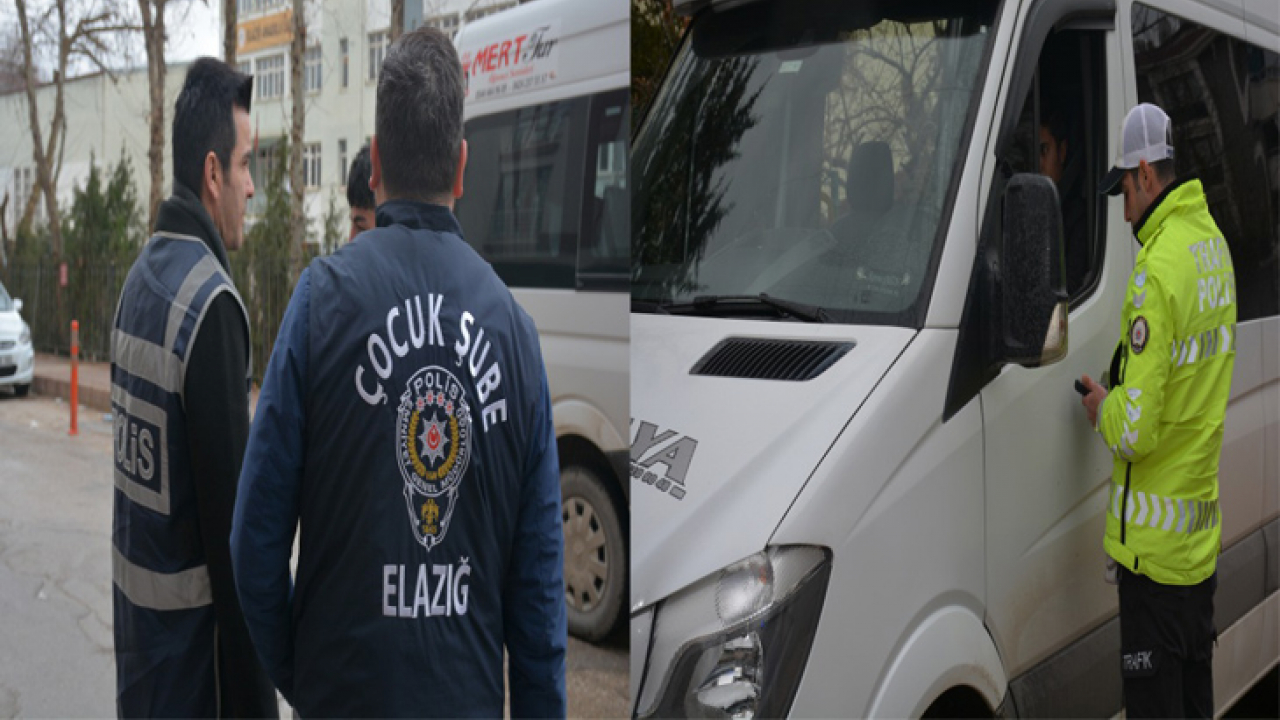 Elazığ'da Okul Önlerinde ve Çevresinde Denetimler Sürüyor