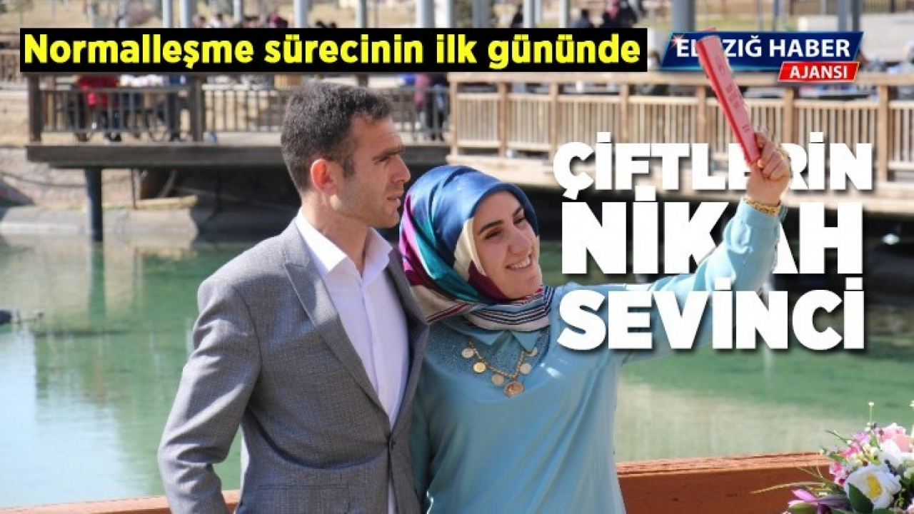 Normalleşme sürecinin ilk gününde çiftlerin nikah sevinci