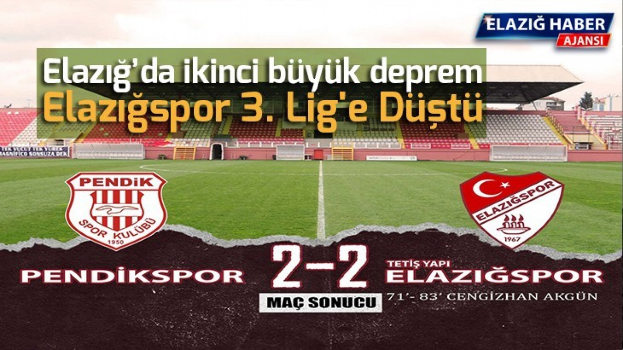 Elazığspor 3. Lige Düştü