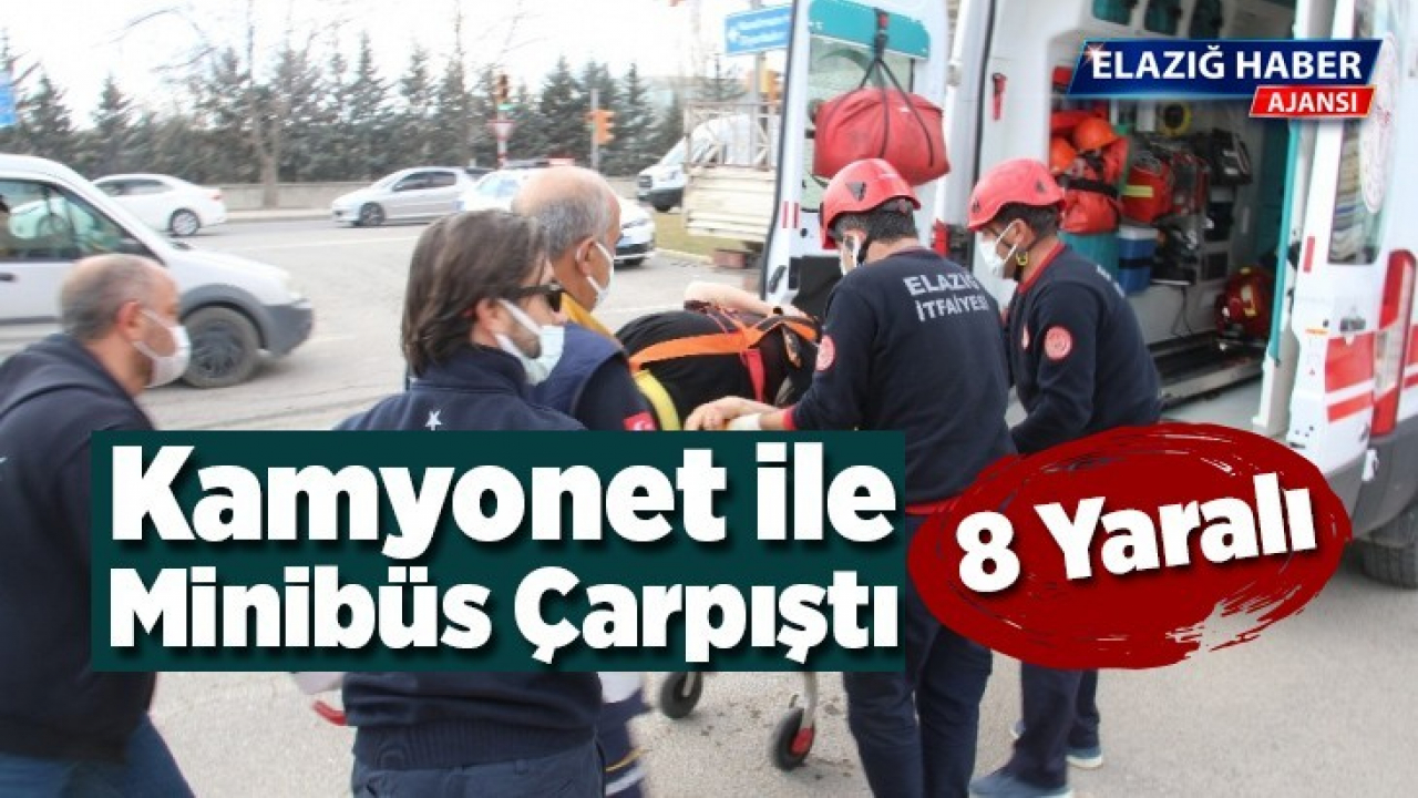 Kamyonet ile minibüs çarpıştı: 8 yaralı