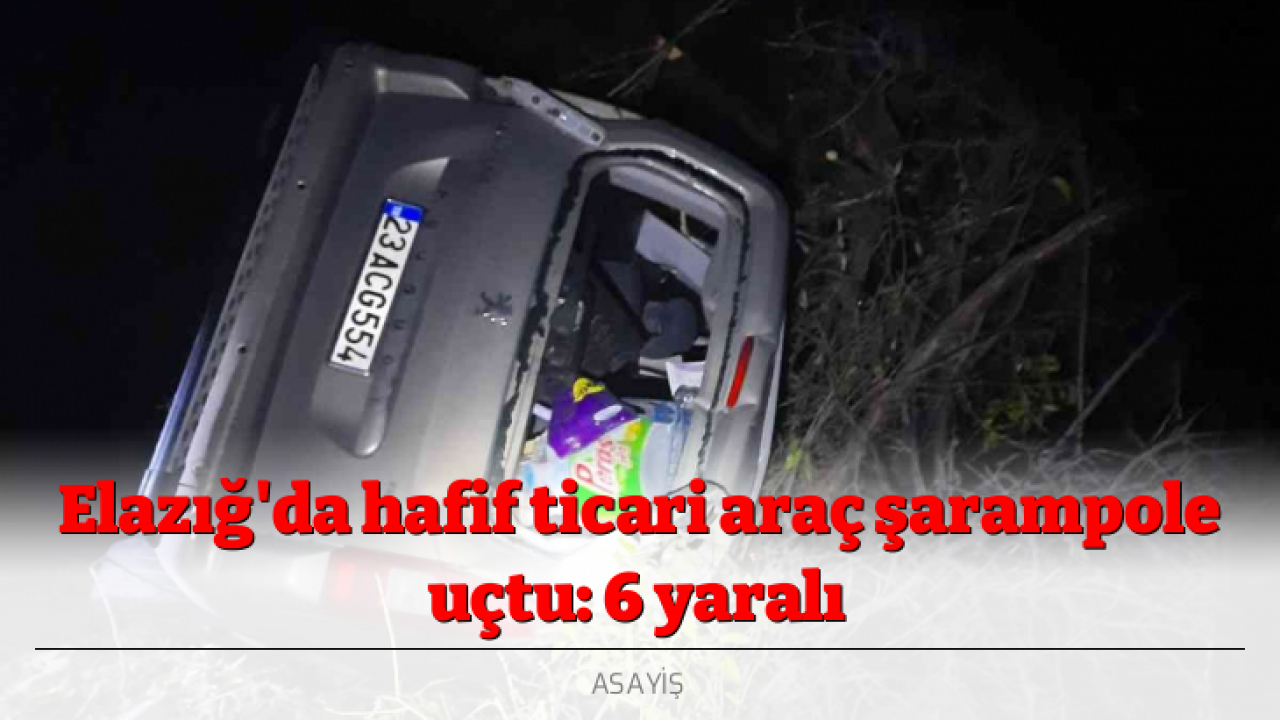 Elazığ'da hafif ticari araç şarampole uçtu: 6 yaralı