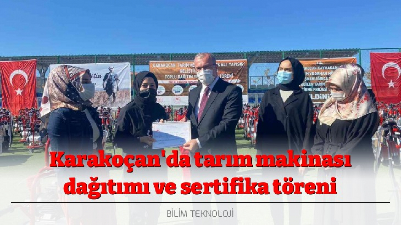 Karakoçan'da tarım makinası dağıtımı ve sertifika töreni