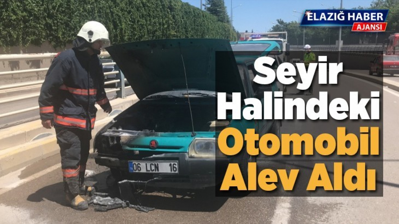 Seyir halindeki otomobil alev aldı