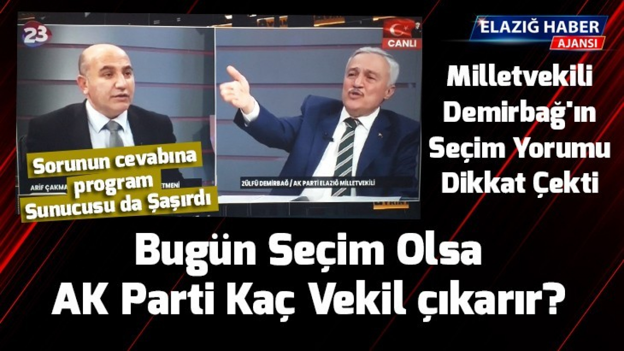 Milletvekili Demirbağ'ın Seçim Yorumu Dikkat Çekti