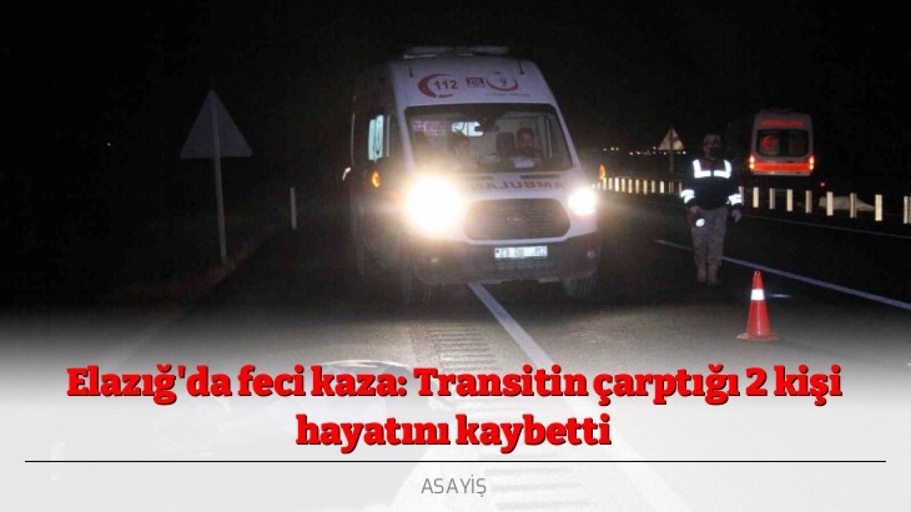 Elazığ'da feci kaza: Transitin çarptığı 2 kişi hayatını kaybetti