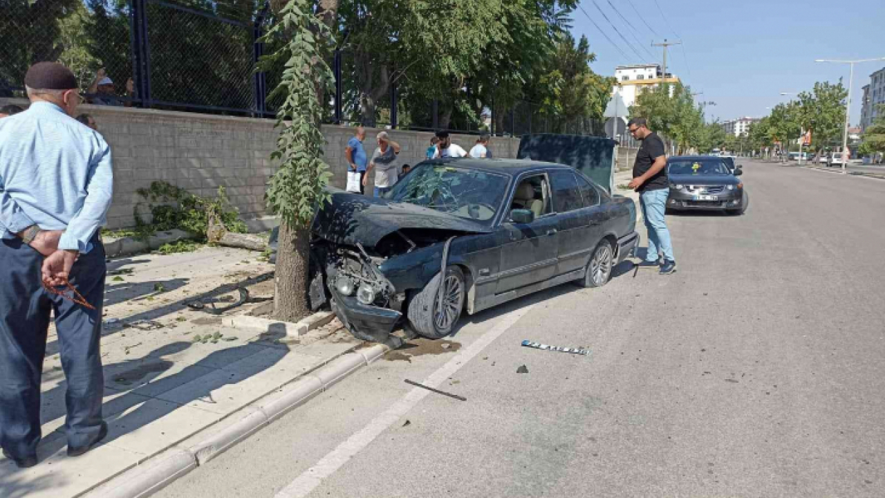 Elazığ'da otomobil ağaca çarptı: 1 yaralı