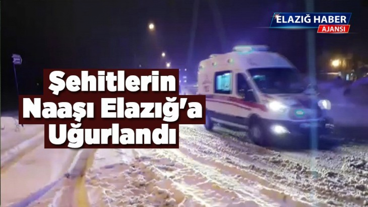 Şehitlerin Naaşı Elazığ'a Uğurlandı